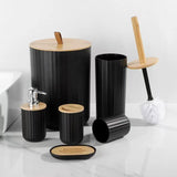 Luxury 6-Piece Bathroom Accessories Set Gold & Silver Round Design Bathroom Accessories Bathroom Accessory Sets