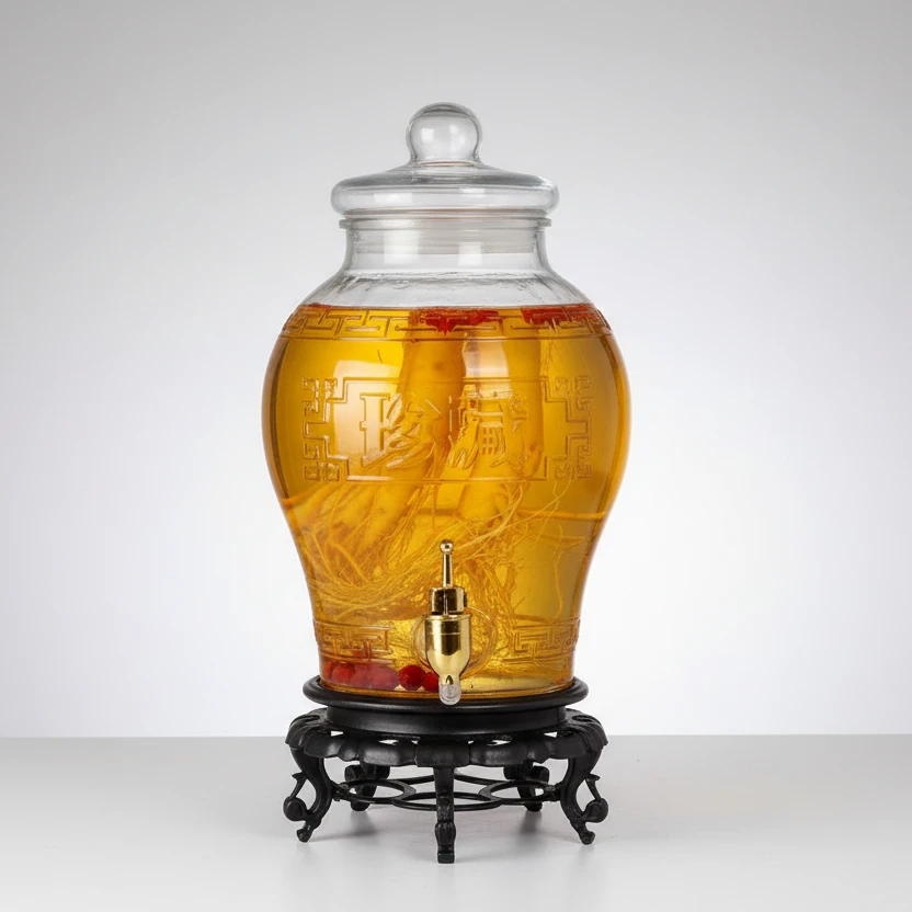 5 Liter Glass Beverage Dispenser with Faucet and Decorative Stand Kitchen & Dining Beverage Dispensers