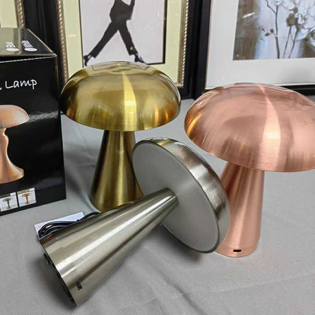Retro Mushroom LED Night Light Rechargeable, Wireless & Portable Warm, Yellow, or Natural Light