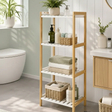4-Tier Bamboo Bathroom Rack Bathroom Rack Multi-Purpose Storage Racks