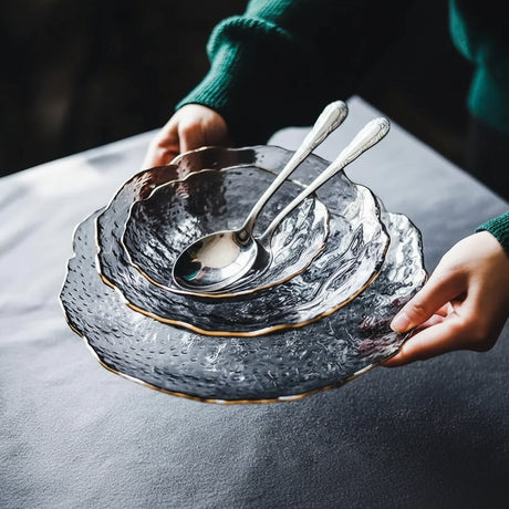Irregular Glass Dinner Plates Dinnerware