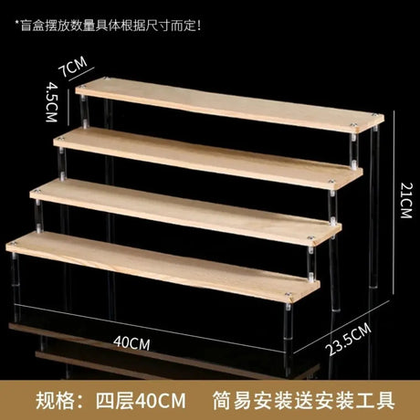 4-Tier Wooden & Acrylic Display Stand Acrylic stand Drawer Organizers