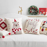 6pcs Christmas Themed Pillow Covers – Red and White Festive Cushion Cases (45cm x 45cm)