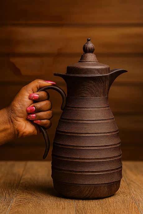 1L Wooden Feel Vacuum Flask – Stylish Thermal Bottle for Hot and Cold Drinks- Furaha Finds Kenya