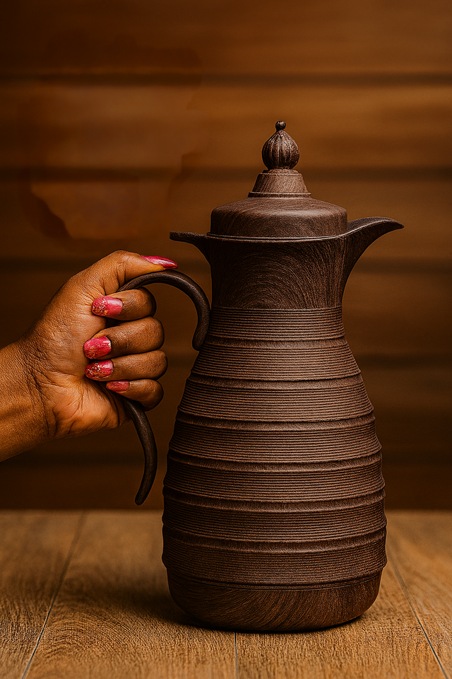 1L Wooden Feel Vacuum Flask – Stylish Thermal Bottle for Hot and Cold Drinks- Furaha Finds Kenya