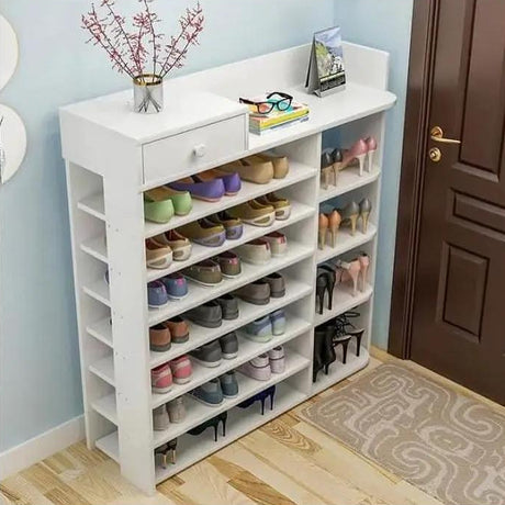 7-Layer Wooden Shoe Rack with Drawer Shoe rack Shoe Racks