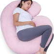 C-Shaped Pregnancy Pillow – Full Body Maternity Support Pillow with Removable outer Cotton Cover Pillows