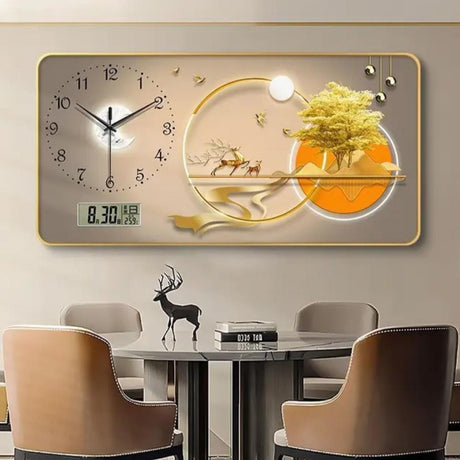 Nordic Landscape Wall Clock with Calendar Wall clock Wall Clocks