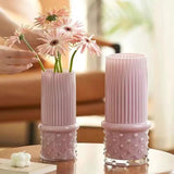 Ribbed Glass Flower Vase Flower vase Vases
