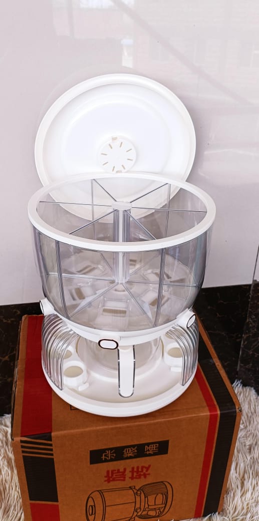 Partitioned Cereals Dispensers with Egg Holder 12kg Capacity Airtight Rotating Storage- Furaha Finds Kenya