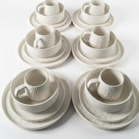 Black Ceramic 24pcs Dinner Set with Textured Modern Finish dinnerware Dinnerware Sets