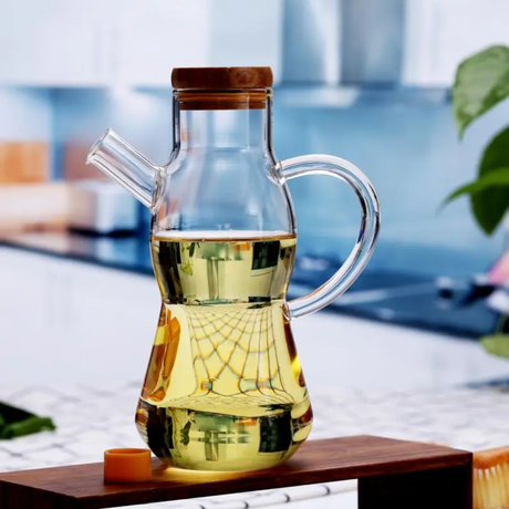 Glass Oil Jar with Bamboo Lid 650ml