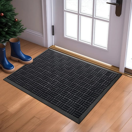 High Quality Non Slip Wear Resistant Rubber Doormat Dirt Trapping Rug 45x75cm