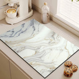 Marble Antiskid Kitchen Drain Mat – Quick-Dry Absorbent Pad for Tableware, Coffee Stations & Bathroom Use- Furaha Finds Kenya