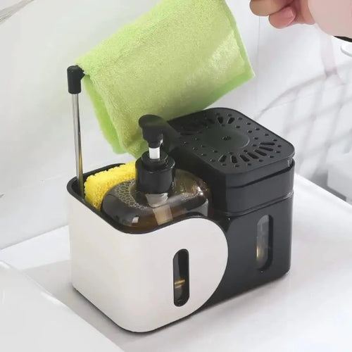 Kitchen Soap Dispenser With Rag Rack Soap & Lotion Dispensers