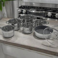 12pcs Ronner Austria Stainless Steel Cookware Set with Glass Lids Kitchen & Dining