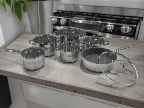 12pcs Ronner Austria Stainless Steel Cookware Set with Glass Lids
