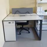 Modern Office Workstation Desk with Privacy Panel & Lockable Drawer Office furniture
