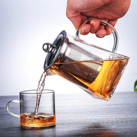 Borosilicate Glass Teapot with Infuser Nordic Style Heat Resistant 950ml Kettle- Furaha Finds Kenya