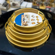 High Quality Multifunction Bamboo Trays with Gold Handles – Round Wooden Serving Trays Serving Trays