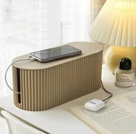 Cable Storage Box Compact Organizer for Power Strips, Chargers, and Cords