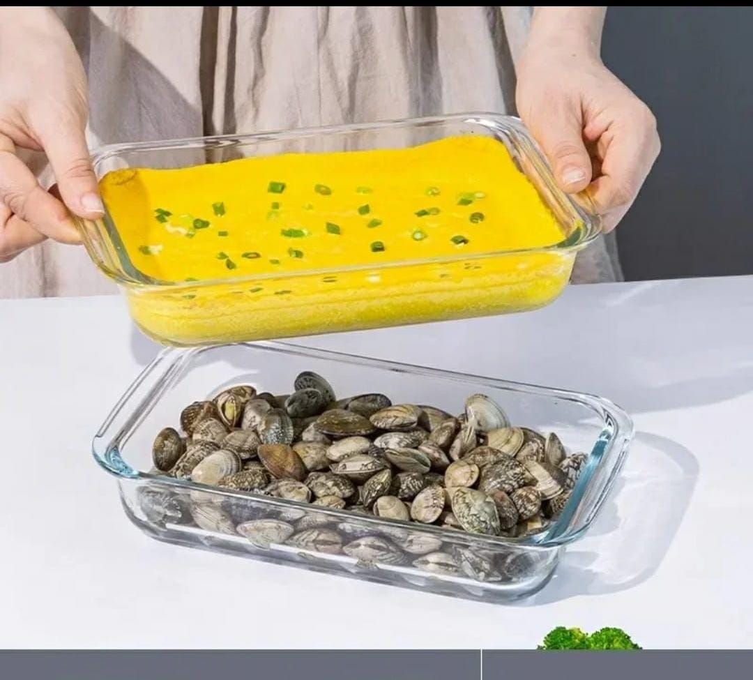 3pcs Baking and Microwaveable Glass Casserole Tins with Lids