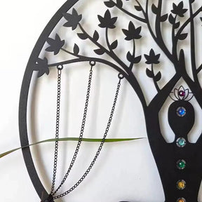 Yoga Meditation European Handmade Metal Wall Decor Visual Artwork