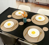 6pcs Elegant Round Woven Placemats Durable and Washable