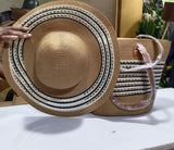 Stylish Woven Tote Summer Bag and Matching Sun Hat Set.- Furaha Finds Kenya