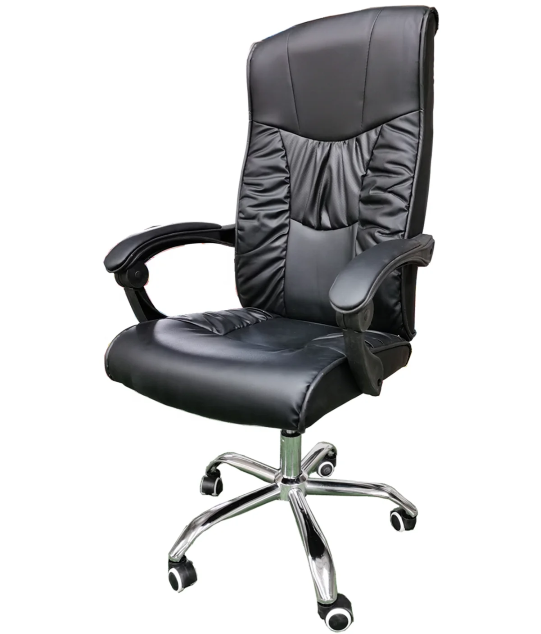 Ergonomic High-Back Executive Office Chair with Padded Armrests and Wheels