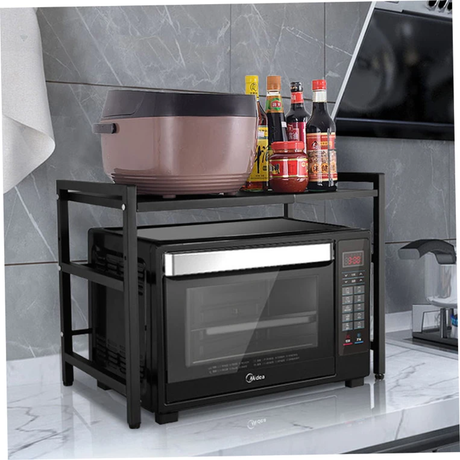 Metallic Microwave Stand for Kitchen Countertop Storage and Organization- Furaha Finds Kenya