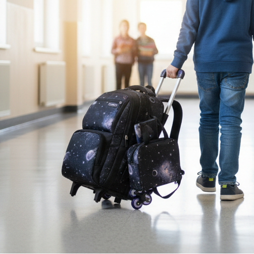 3 In 1 Rolling Trolley School Bag School Backpacks