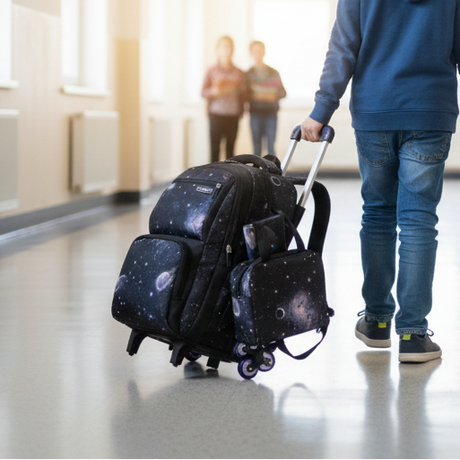 3 In 1 Rolling Trolley School Bag School Backpacks