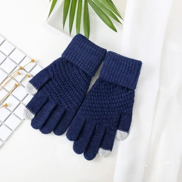 Fashion Touchscreen Woolen Winter Gloves – Unisex Thermal Acrylic Knit- Furaha Finds Kenya