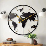 Modern Iron Art World Map Wall Clock Wall clock Wall Clocks
