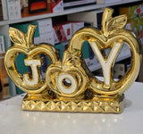 Golden JOY Apple-Themed Ceramic Tabletop Decor – Luxury Accent Piece