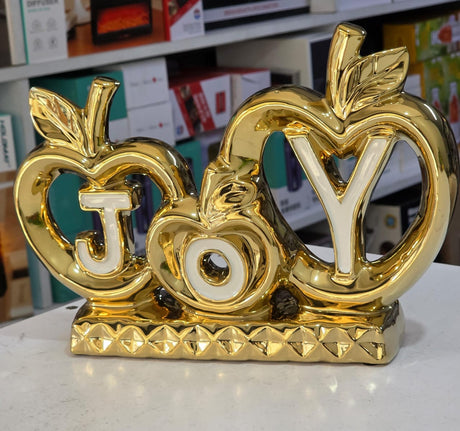 Golden JOY Apple-Themed Ceramic Tabletop Decor – Luxury Accent Piece