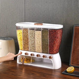 Acrylic Partitioned Dispenser for Rice, Cereal & Grains White & Cream Options