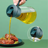 Automatic Oil & Vinegar Dispenser 630ml Lead Free Glass with PP Lid- Furaha Finds Kenya