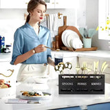 Three Compartment Matte Black Wooden Cutlery Holder Caddy Spoons Forks Knives Kitchen & Dining Utensil & Flatware Trays