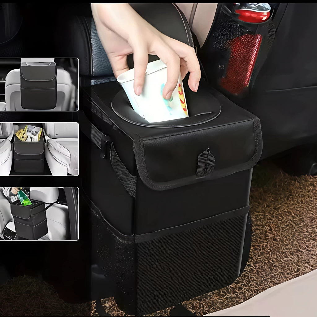 Foldable Leakproof Car Trash Can Organizer with Waterproof Lining 30×20×20cm Car trash can Vehicle Organizers