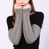 Cable-Knit Long Fingerless Arm Warmer Gloves Arm warmers Arm Warmers & Sleeves