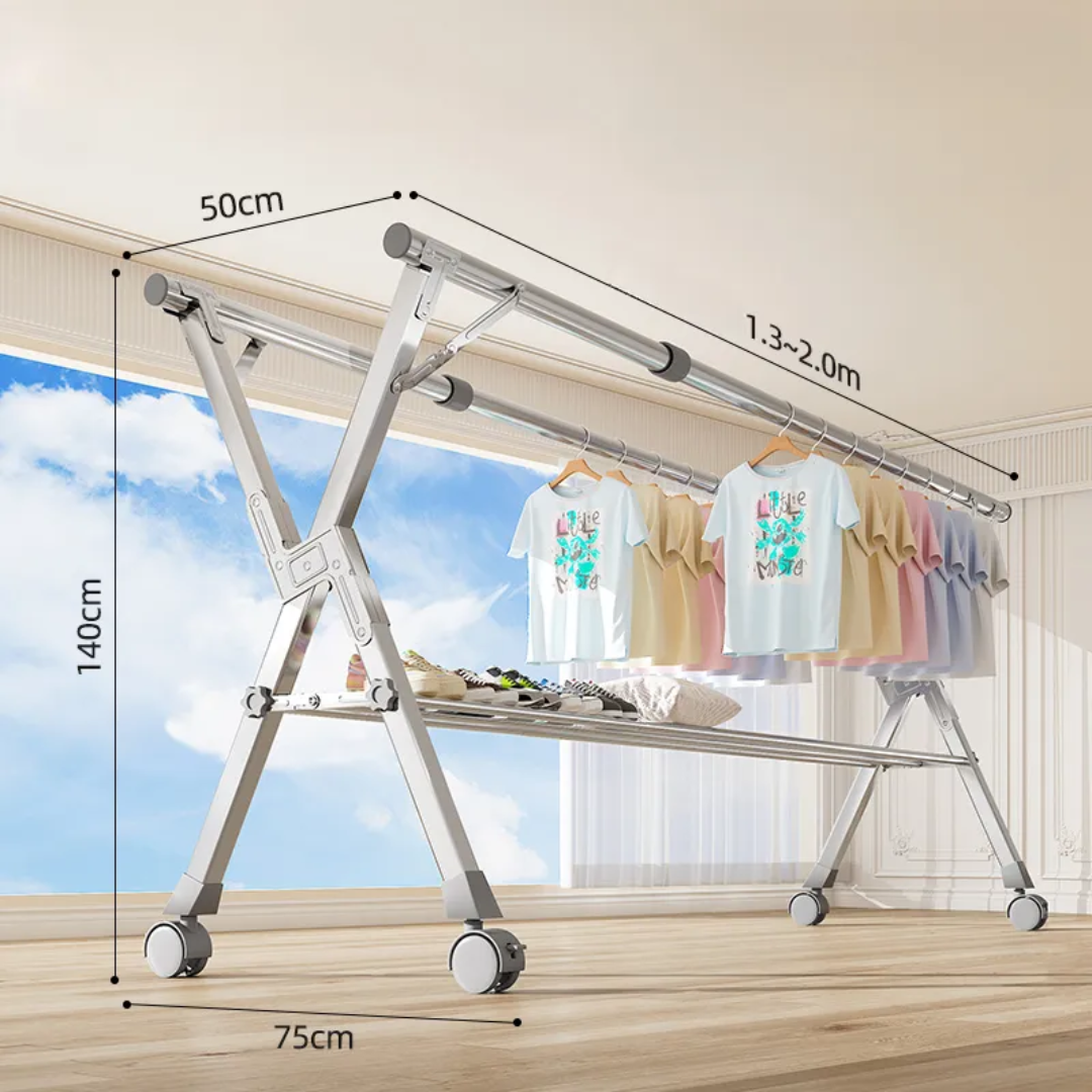 Stainless Steel Drying Rack Expandable, Foldable & Versatile Laundry Organizer