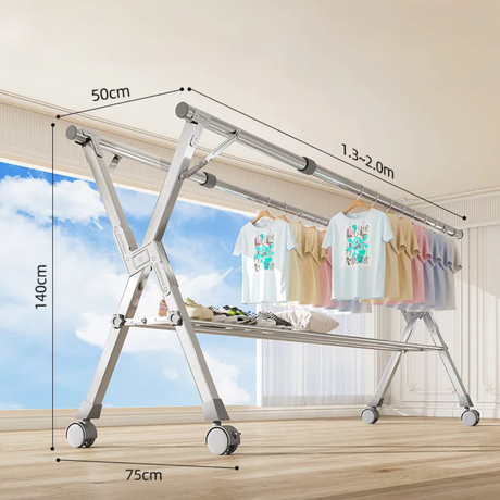Stainless Steel Drying Rack Expandable, Foldable & Versatile Laundry Organizer