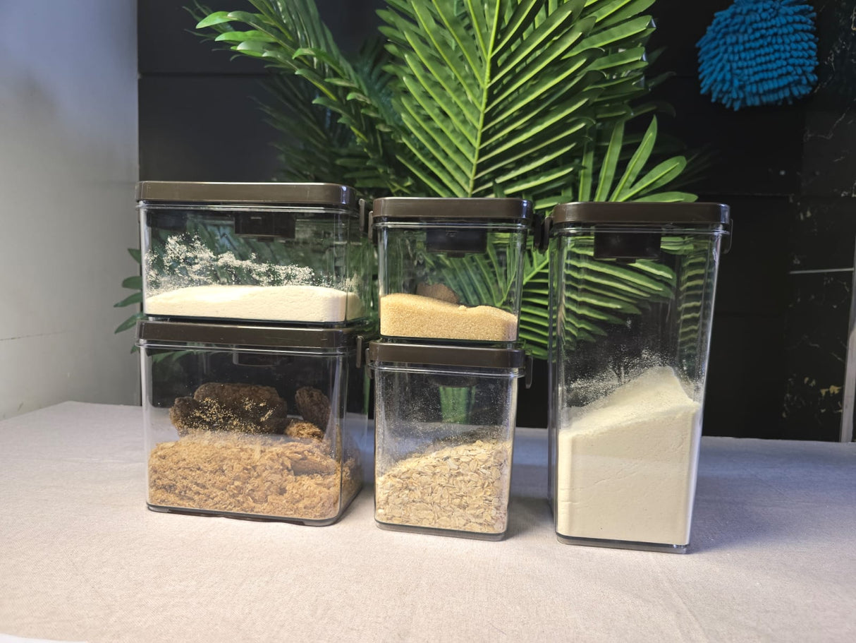 5 in 1 Airtight Cereal and Food Storage Containers with Air Pump Lids