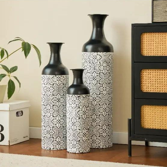 3-Piece Metallic Floor Vase Set Metallic vase Vases