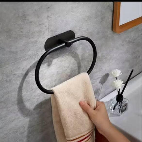 Self Adhesive Towel Ring Holder – Wall Mounted Bathroom and Kitchen Organizer