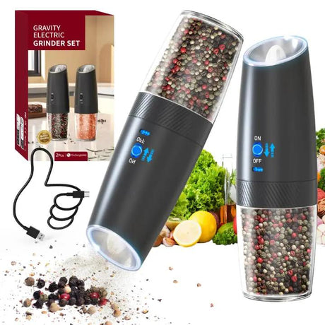 Gravity Electric Salt And Pepper Grinder Kitchen accessories Spice Grinders