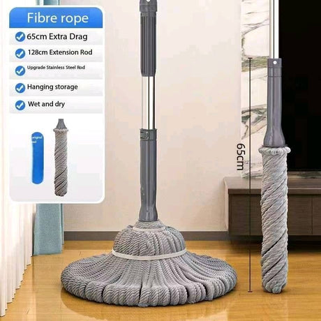 Extra Drag Fibre Rope Mop with 128cm Extension and Stainless Steel Rod- Furaha Finds Kenya