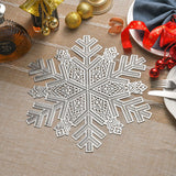 6pcs Christmas Snowflake Tablemats Set – Silver and Gold PVC Decorative Placemats (38cm)